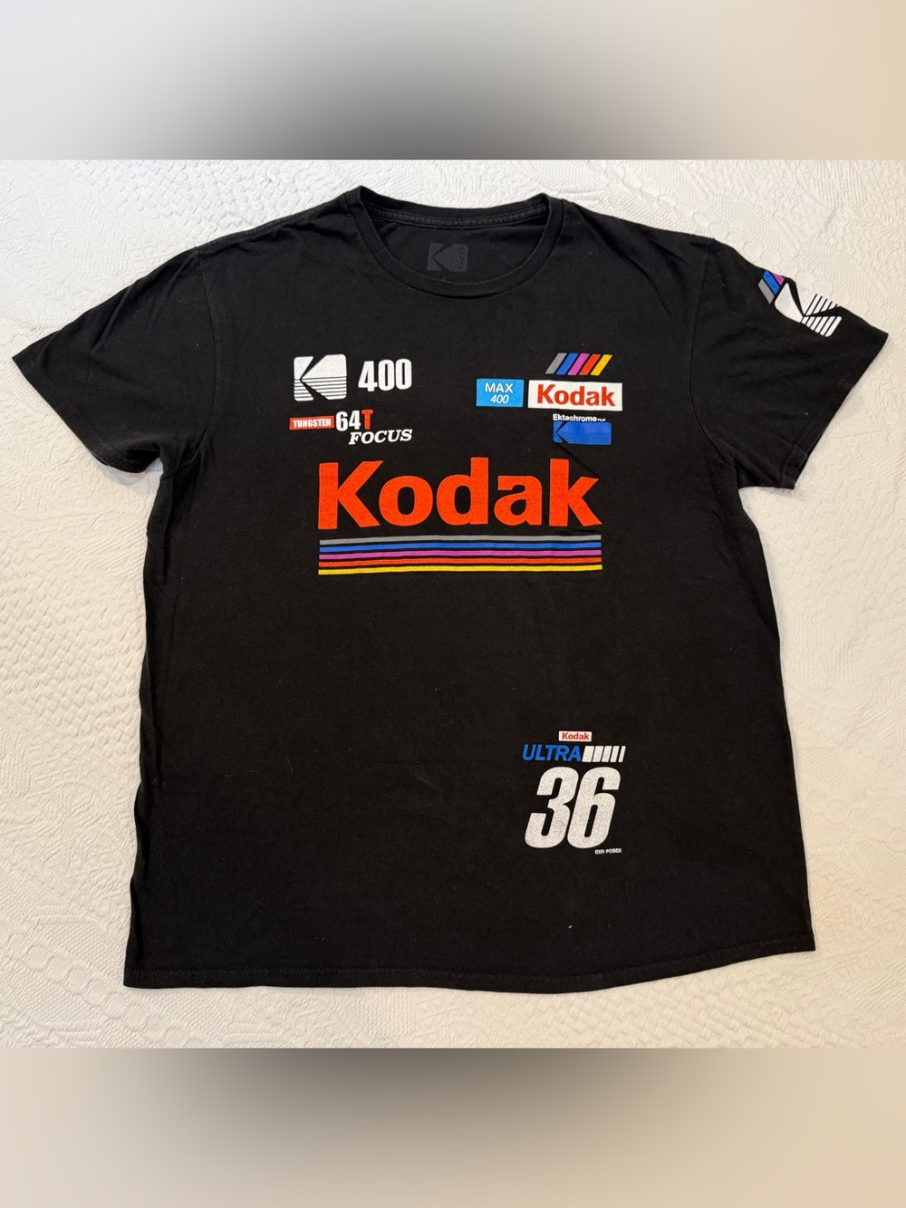 Kodak Tee Shirt Black Adult Large L 100% Cotton